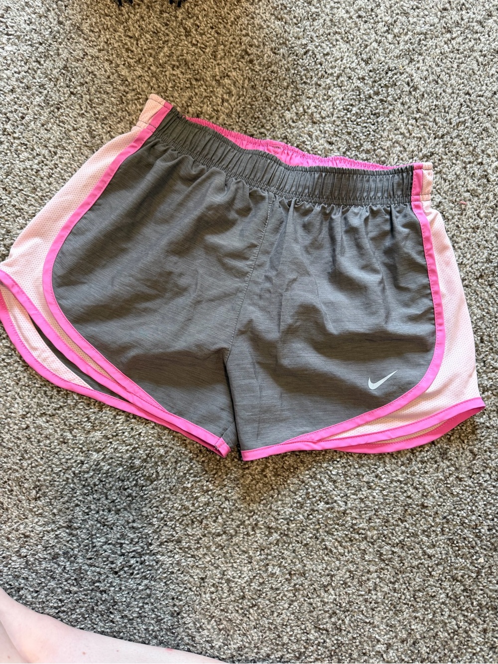 Nike Women’s Gray and Pink Athletic Running Shorts